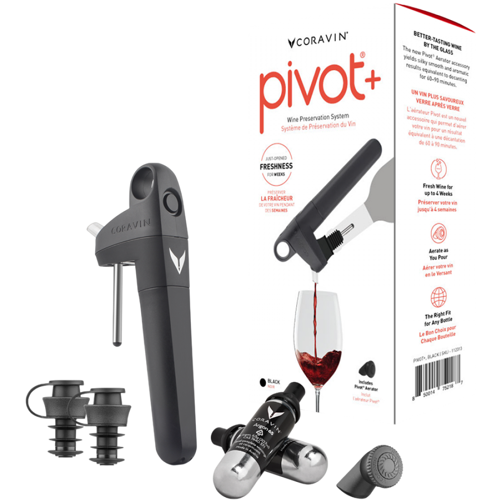 Coravin Pivot Plus System do przechowywania wina Czarny